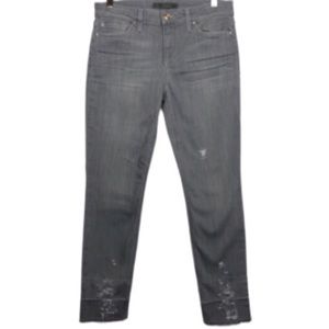 Joe's Jeans Distressed Mid Rise Skinny Crop Jean